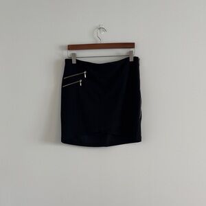 Dynamite Black Mini Skirt with Silver Zips